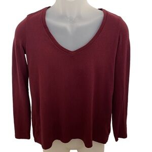 AMERICAN EAGLE Soft & Sexy Plush V-Neck Maroon Sweater Women SP Small Petite